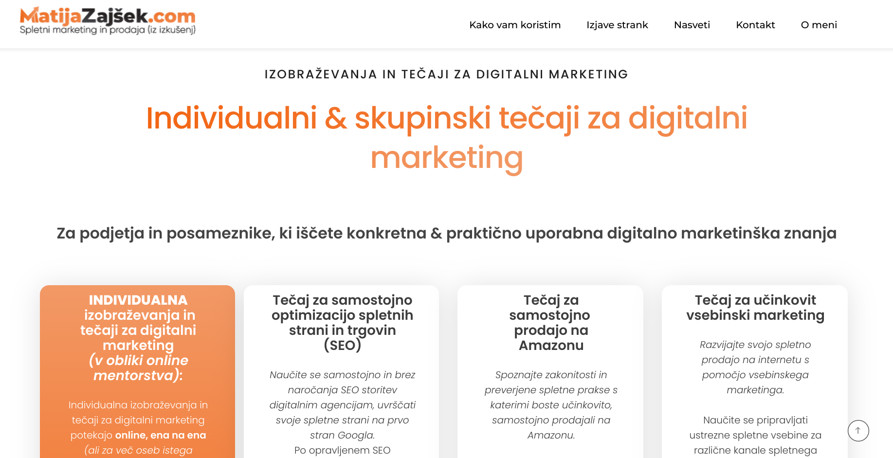 spletni marketing - digitalni marketing tečaj